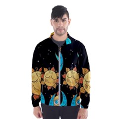 Seamless Pattern With Sun Moon Children Men s Windbreaker