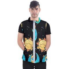 Seamless Pattern With Sun Moon Children Men s Puffer Vest