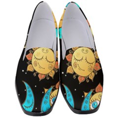 Seamless Pattern With Sun Moon Children Women s Classic Loafer Heels by Pakemis