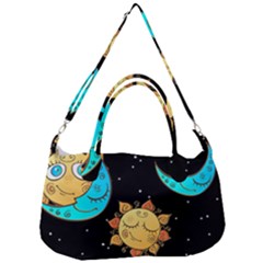 Seamless Pattern With Sun Moon Children Removal Strap Handbag by Pakemis