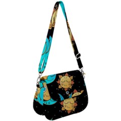 Seamless Pattern With Sun Moon Children Saddle Handbag by Pakemis