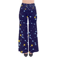 Seamless Pattern With Cartoon Zodiac Constellations Starry Sky So Vintage Palazzo Pants by Pakemis