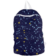 Seamless Pattern With Cartoon Zodiac Constellations Starry Sky Foldable Lightweight Backpack