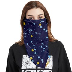 Seamless Pattern With Cartoon Zodiac Constellations Starry Sky Face Covering Bandana (triangle) by Pakemis