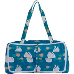 Elegant Swan Pattern With Water Lily Flowers Multi Function Bag