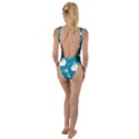 Elegant Swan Pattern With Water Lily Flowers High Leg Strappy Swimsuit View2