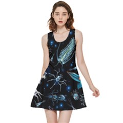 Colorful Abstract Pattern Consisting Glowing Lights Luminescent Images Marine Plankton Dark Backgrou Inside Out Reversible Sleeveless Dress