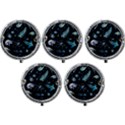 Colorful Abstract Pattern Consisting Glowing Lights Luminescent Images Marine Plankton Dark Backgrou Mini Round Pill Box (Pack of 5) View1