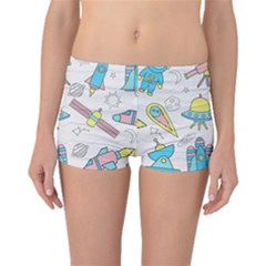 Cute-seamless-pattern-with-space Boyleg Bikini Bottoms by Pakemis