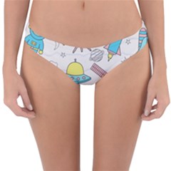 Cute-seamless-pattern-with-space Reversible Hipster Bikini Bottoms by Pakemis
