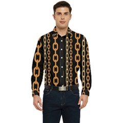 Gold-chain-jewelry-seamless-pattern Men s Long Sleeve  Shirt by Pakemis
