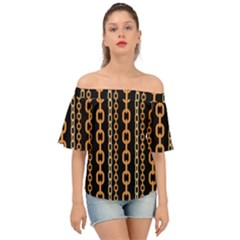 Gold-chain-jewelry-seamless-pattern Off Shoulder Short Sleeve Top by Pakemis