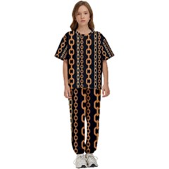 Gold-chain-jewelry-seamless-pattern Kids  Tee And Pants Sports Set by Pakemis