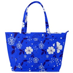 Blooming-seamless-pattern-blue-colors Back Pocket Shoulder Bag 