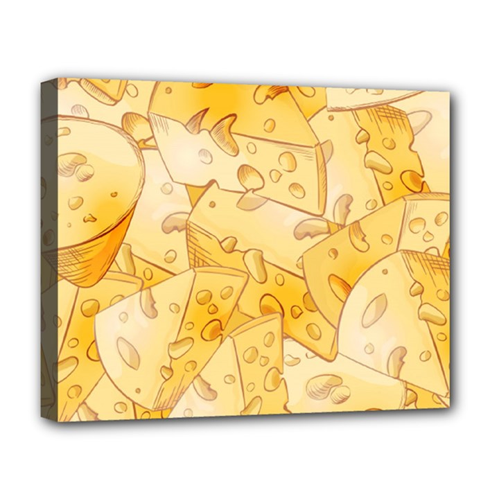 Cheese-slices-seamless-pattern-cartoon-style Deluxe Canvas 20  x 16  (Stretched)