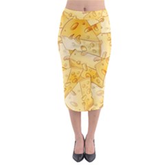 Cheese-slices-seamless-pattern-cartoon-style Midi Pencil Skirt by Pakemis