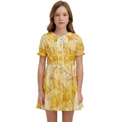 Cheese-slices-seamless-pattern-cartoon-style Kids  Sweet Collar Dress by Pakemis