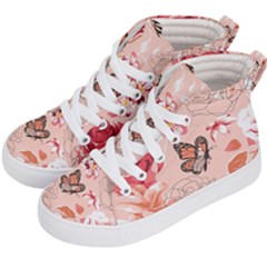 Beautiful-seamless-spring-pattern-with-roses-peony-orchid-succulents Kids  Hi-top Skate Sneakers by Pakemis