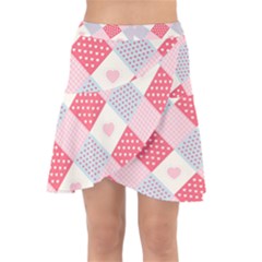 Cute-kawaii-patches-seamless-pattern Wrap Front Skirt by Pakemis