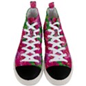 Background-cute-flowers-fuchsia-with-leaves Men s Mid-Top Canvas Sneakers View1