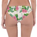 Cute-pink-flowers-with-leaves-pattern Reversible Hipster Bikini Bottoms View2