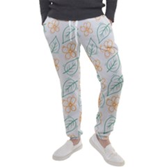 Hand-drawn-cute-flowers-with-leaves-pattern Men s Jogger Sweatpants