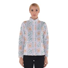 Hand-drawn-cute-flowers-with-leaves-pattern Women s Bomber Jacket