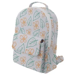 Hand-drawn-cute-flowers-with-leaves-pattern Flap Pocket Backpack (small) by Pakemis
