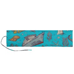 Colored-sketched-sea-elements-pattern-background-sea-life-animals-illustration Roll Up Canvas Pencil Holder (l) by Pakemis