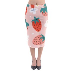 Strawberry-seamless-pattern Midi Pencil Skirt by Pakemis