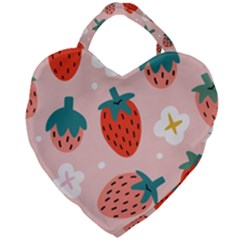 Strawberry-seamless-pattern Giant Heart Shaped Tote by Pakemis