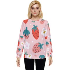 Strawberry-seamless-pattern Hidden Pocket Sweatshirt by Pakemis