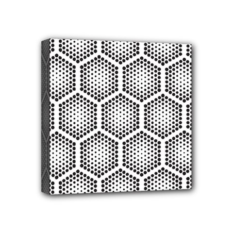 Halftone-tech-hexagons-seamless-pattern Mini Canvas 4  X 4  (stretched) by Pakemis