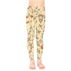 Seamless-pattern-with-different-flowers Kids  Leggings