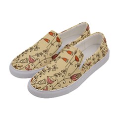 Seamless-pattern-with-different-flowers Women s Canvas Slip Ons by Pakemis