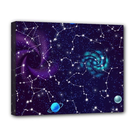 Realistic-night-sky-poster-with-constellations Deluxe Canvas 20  X 16  (stretched) by Pakemis