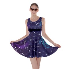 Realistic-night-sky-poster-with-constellations Skater Dress by Pakemis