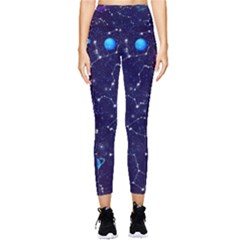 Realistic-night-sky-poster-with-constellations Pocket Leggings  by Pakemis