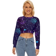 Realistic-night-sky-poster-with-constellations Lightweight Long Sleeve Sweatshirt by Pakemis
