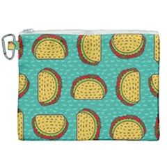 Taco-drawing-background-mexican-fast-food-pattern Canvas Cosmetic Bag (xxl) by Pakemis