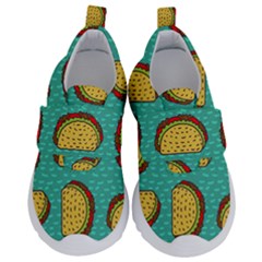 Taco-drawing-background-mexican-fast-food-pattern Kids  Velcro No Lace Shoes by Pakemis