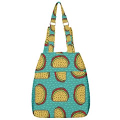 Taco-drawing-background-mexican-fast-food-pattern Center Zip Backpack