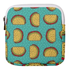 Taco-drawing-background-mexican-fast-food-pattern Mini Square Pouch by Pakemis