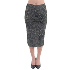 Damask-seamless-pattern Midi Pencil Skirt by Pakemis