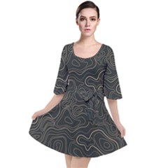Damask-seamless-pattern Velour Kimono Dress