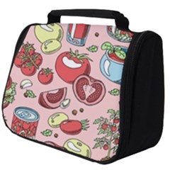 Tomato-seamless-pattern-juicy-tomatoes-food-sauce-ketchup-soup-paste-with-fresh-red-vegetables-backd Full Print Travel Pouch (big) by Pakemis