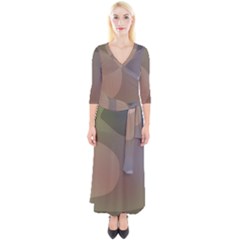 The Land 181 - Abstract Art Quarter Sleeve Wrap Maxi Dress by KorokStudios