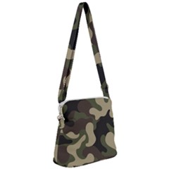 Camouflage Pattern Background Zipper Messenger Bag by artworkshop