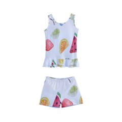 Fruit Summer Vitamin Watercolor Kids  Boyleg Swimsuit by artworkshop