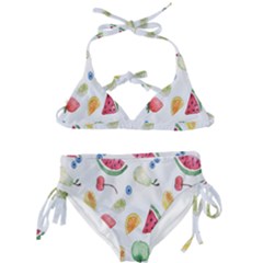 Fruit Summer Vitamin Watercolor Kids  Classic Bikini Set by artworkshop